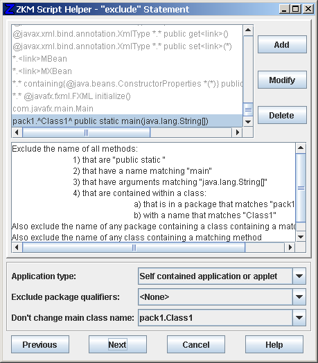 ZKM Script Helper - Exclude statement