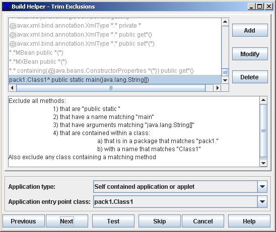 Build Helper - Trim Exclusions
