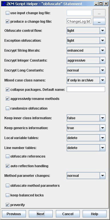 Build Helper - Obfuscate Options
