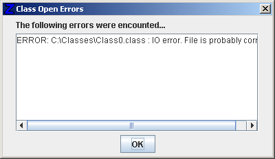Class Open Errors