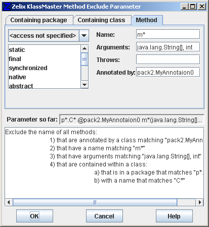 Method Exclude Parameter - Method itself