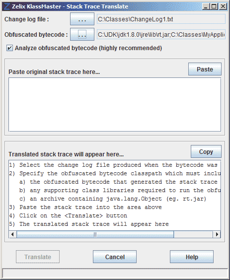 Zelix KlassMaster - Stack Trace Translate