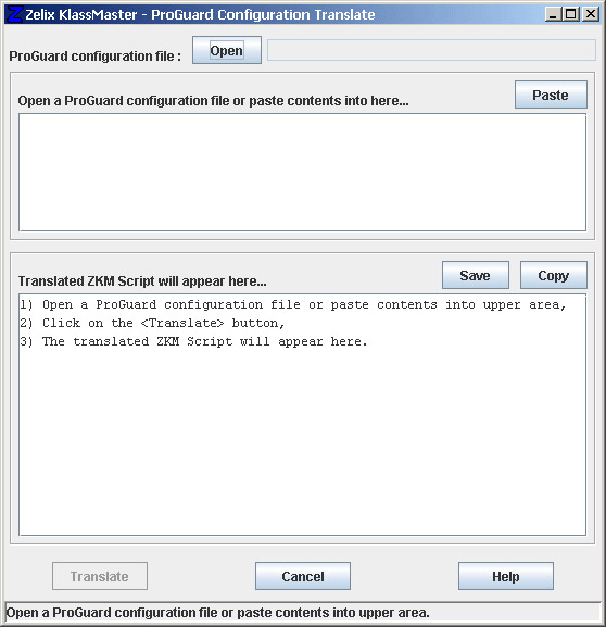 Zelix KlassMaster - ProGuard Configuration Translate