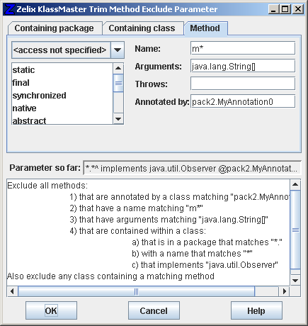 Trim Method Exclude Parameter - Method itself