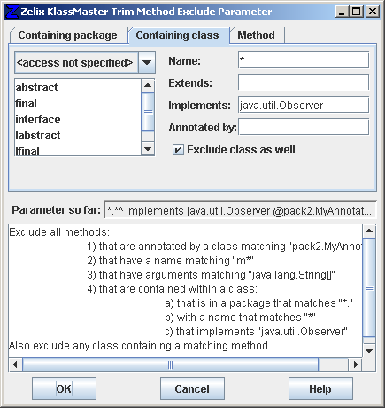 Trim Method Exclude Parameter - Containing class