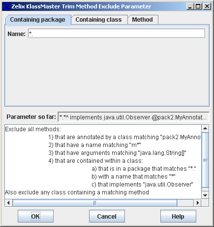 Trim Method Exclude Parameter - Containing package